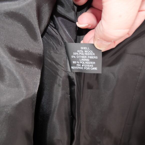 NEW London Fog Women's 3X BLACK Wool Blend Pea Coat With Scarf - Picture 9 of 12